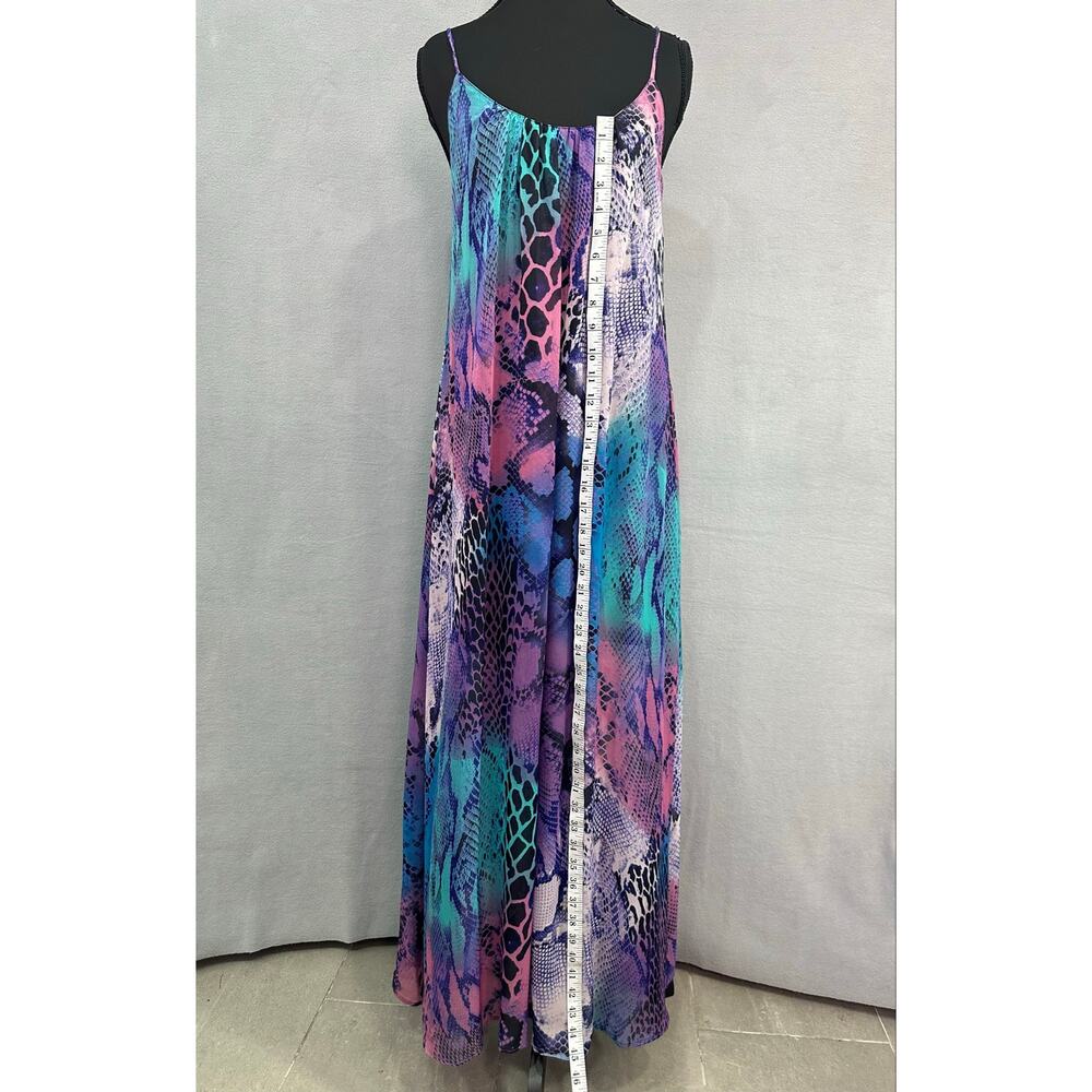 Show Me Your Mumu Snake Print Maxi Dress Multicolor Teal Purple Pink Size Medium - Picture 8 of 11